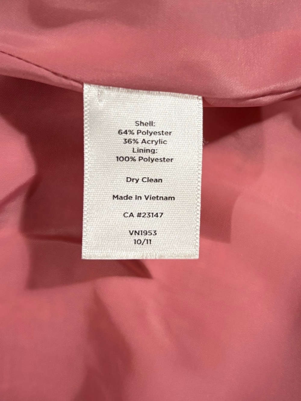 Talbots Pink Tweed “Jackie” Fit Collarless Blazer Jacket - Picture 10 of 10